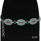 89671, WESTERN OVAL CONCHO TURQUOISE STONE BELT