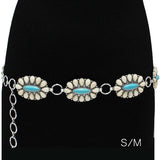 89671, WESTERN OVAL CONCHO TURQUOISE STONE BELT