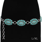 89671, WESTERN OVAL CONCHO TURQUOISE STONE BELT
