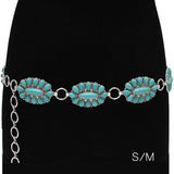 89671, WESTERN OVAL CONCHO TURQUOISE STONE BELT