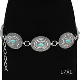 89672,  WESTERN CONCHO TURQUOISE STONE BELT