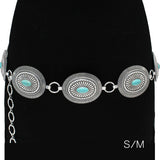 89672,  WESTERN CONCHO TURQUOISE STONE BELT