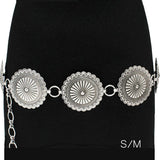 89674, WESTERN ANTIQUE METAL ROUND CONCHO BELT