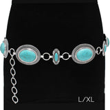 89680, WESTERN OVAL TURQUOISE STONE BELT