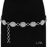 89682, WESTERN CONCHO OVAL TURQUOISE STONE BELT