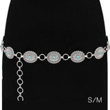 89682, WESTERN CONCHO OVAL TURQUOISE STONE BELT