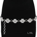 89683, WESTERN ANTIQUE METAL CROSS BELT