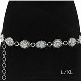 89685, WESTERN CONCHO TURQUOISE STONE BELT