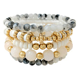 89712, MULTI LAYERED BEADED STRETCH BRACELET
