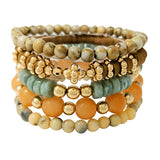 89712, MULTI LAYERED BEADED STRETCH BRACELET