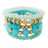 89712, MULTI LAYERED BEADED STRETCH BRACELET