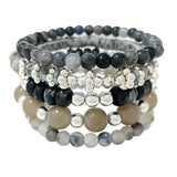 89712, MULTI LAYERED BEADED STRETCH BRACELET
