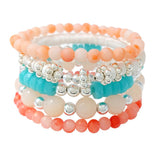 89712, MULTI LAYERED BEADED STRETCH BRACELET