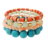 89713, MULTI LAYERED BEADED STRETCH BRACELET