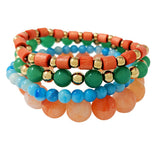 89713, MULTI LAYERED BEADED STRETCH BRACELET