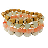 89713, MULTI LAYERED BEADED STRETCH BRACELET