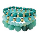 89713, MULTI LAYERED BEADED STRETCH BRACELET