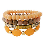 89714, MULTI LAYERED BEADED STRETCH BRACELET