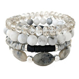 89714, MULTI LAYERED BEADED STRETCH BRACELET