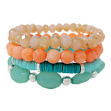 89714, MULTI LAYERED BEADED STRETCH BRACELET