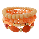 89714, MULTI LAYERED BEADED STRETCH BRACELET