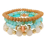 89715, MULTI LAYERED BEADED STRETCH BRACELET