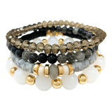 89715, MULTI LAYERED BEADED STRETCH BRACELET