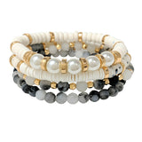 89716, MULTI LAYERED BEADED STRETCH BRACELET