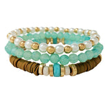 89717, MULTI LAYERED BEADED STRETCH BRACELET