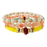 89717, MULTI LAYERED BEADED STRETCH BRACELET