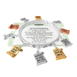 89718, 10 COMMANDMENTS CHARM STRETCH BRACELET