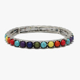 89742, WESTERN TURQUOISE STONE STRETCH BRACELET