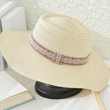 89750, TWO TONES BOATER HAT WITH TRIBAL TRIM