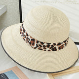 89751, SOLID COLOR BOWLER HAT WITH LEOPARD TRIM