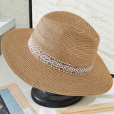 89753, WOVEN FEDORA HAT WITH AZTEC TRIM