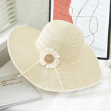 89758, BIG SUNFLOWER TRIM FLOPPY HAT