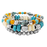 89802, WESTERN MULTI LAYERED BEAD STRETCH BRACELET