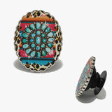 89816, WESTERN CONCHO WOODEN SELF ADHESIVE PHONE GRIP