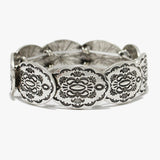 89817, WESTERN TRIBAL ENGRAVED STRETCH BRACELET