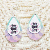 89819, "BEST MOM EVER" TEARDROP EARRING