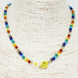 89837, SMILE HAPPY FACE BEADED NECKLACE