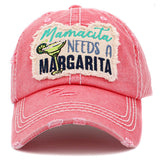 89840, "MAMACITA NEEDS A MARGARITA" VINTAGE BALL CAP