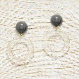 89960, SCRATCHED DETAILED ROUND ACRYLIC EARRING
