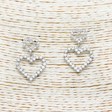 89964, PAVE VALENTINES HEART EARRING
