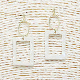 89967, SQUARE CELLULOID ACETATE DANGLE EARRING