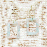 89967, SQUARE CELLULOID ACETATE DANGLE EARRING