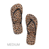 89989, MEDIUM LEOPARD PRINT FLIP FLOP SANDAL