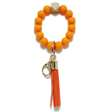 89992, SILICONE BEAD KEYCHAIN WITH TASSEL BRACELET, GAME DAY
