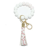 89992, SILICONE BEAD KEYCHAIN WITH TASSEL BRACELET, GAME DAY