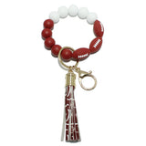 89992, SILICONE BEAD KEYCHAIN WITH TASSEL BRACELET, GAME DAY